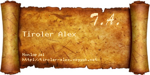 Tiroler Alex névjegykártya